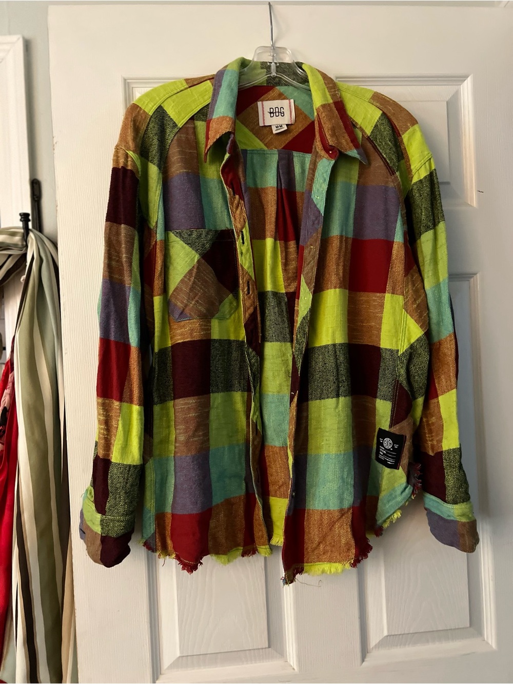 BDG Multicolor Plaid Button-Down Shirt in Lime, Red, Teal, Purple, Brown